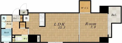パウゼ堺筋【3階】の間取り