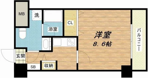 モンサンミッシェル北浜【5階】の間取り