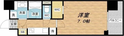 アーバネックス谷町Ⅱ【11階】の間取り