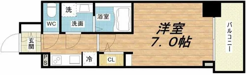 S-RESIDENCE堺筋本町Deux【8階】の間取り