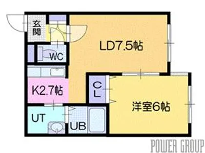 ベルブランオタル【1階】の間取り