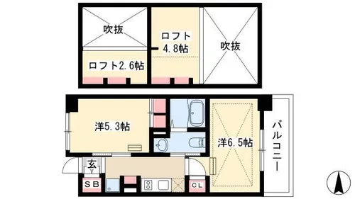 エステムコート名古屋駅前CORE【601号室】の間取り