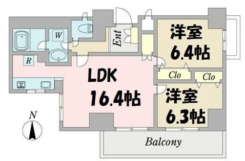 プロシード新瑞橋【3階】の間取り