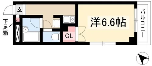 メゾンヤスフク【405号室】の間取り
