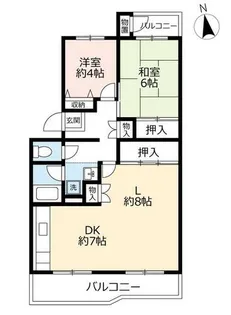 UR洛西新林北【0080405号室】の間取り