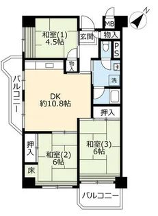 UR武庫川【0050409号室】の間取り