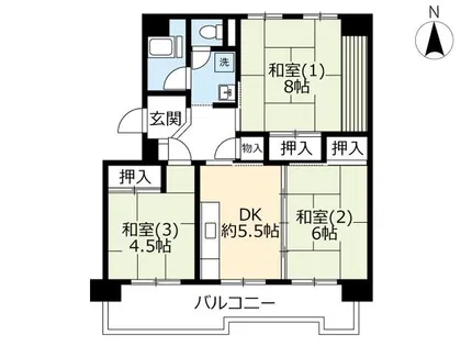 UR洛西境谷東【0151101号室】の間取り