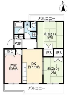 UR高槻・阿武山五番街【5060303号室】の間取り