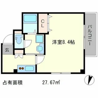 アベニール出町柳【1階】の間取り