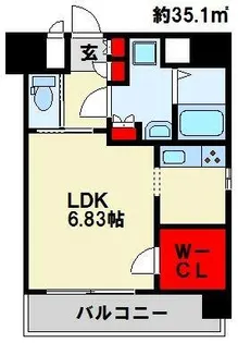 フェリシエ馬借【201号室】の間取り