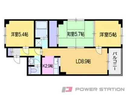 ブランシェ竹栄【4階】の間取り