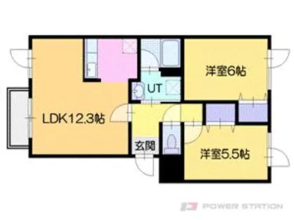 ディアカリンバB【1階】の間取り