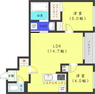 GranDuke北円山【4階】の間取り