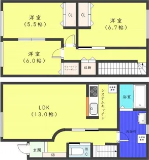 Tasso医大南B棟【1階】の間取り