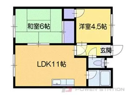 サンリバー岩見沢【2階】の間取り