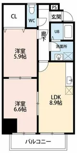 リベルテウイング【203号室】の間取り