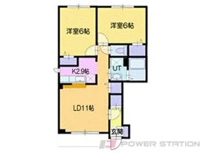 2LDKの間取り画像