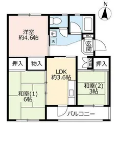 UR平城第二【0500308号室】の間取り