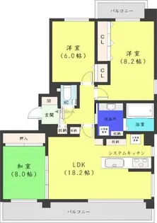 桂和レジデンス円山桜【7階】の間取り