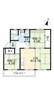 2LDKの間取り画像