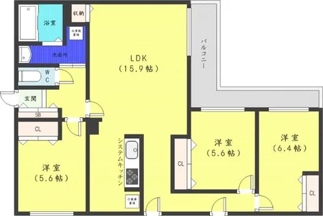 ZABO HILLS YAMAHANA【4階】の間取り