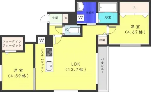 グランベール【3階】の間取り