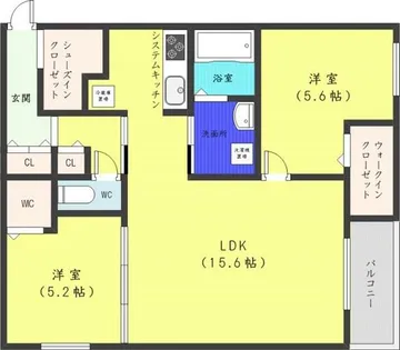 エフュート南円山【2階】の間取り