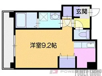 オタルベイサイドシティ8棟【9階】の間取り
