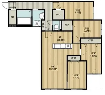 ヴォーネン旭山公園通【4階】の間取り
