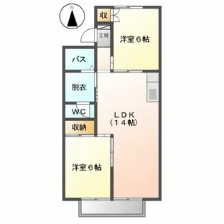 エスペラント【203号室】の間取り