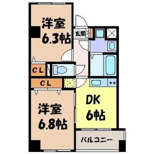 スリーウェイ金山【2階】の間取り