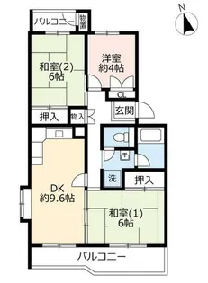 UR洛西境谷東【0020502号室】の間取り