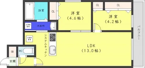 クラス伏見レジデンス【4階】の間取り