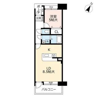 URアーベイン大手町【0030108号室】の間取り
