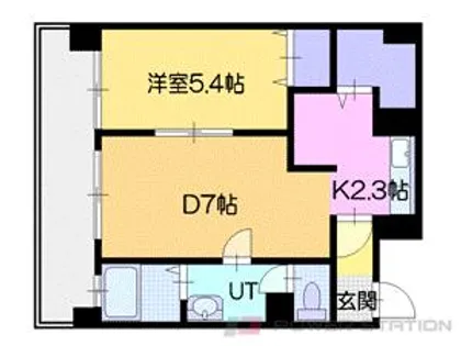 オタルベイサイドシティ7【6階】の間取り