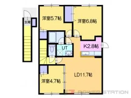 ノースジェミニ B【2階】の間取り