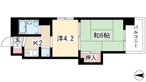 ジョイフル鶴舞【501号室】の間取り