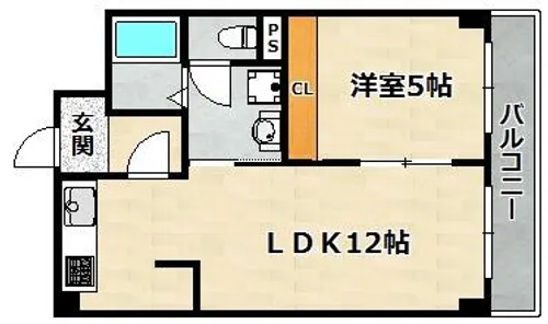 キャッスルハイツ平野【502号室】の間取り