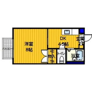 ソレイユ西片江A【202号室】の間取り