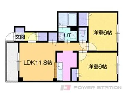 ユニゾンK【1階】の間取り