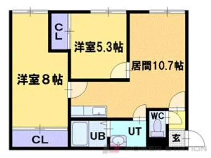 レジデンスおたもい【2階】の間取り