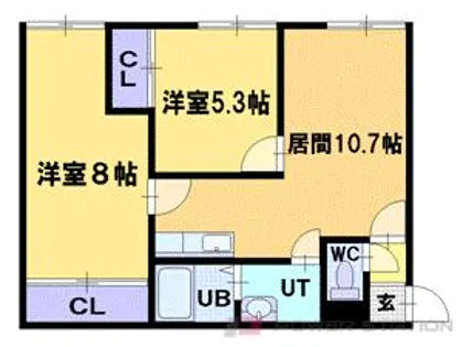 レジデンスおたもい【2階】の間取り