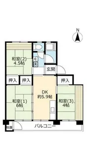 UR鈴蘭台第二【0290504号室】の間取り