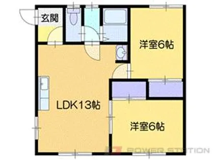 ブラウンシャトレーB棟(旧清永ハイツB棟)【1階】の間取り