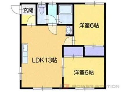 ブラウンシャトレーB棟(旧清永ハイツB棟)【2階】の間取り