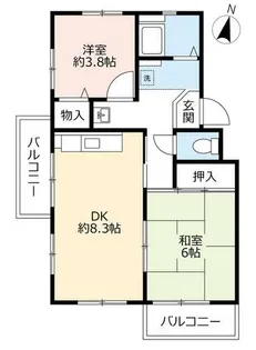 UR中登美第三【D040202号室】の間取り