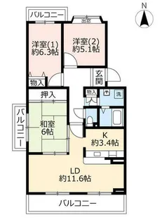 UR小金台【0040504号室】の間取り