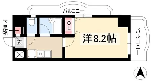 現代ハウス新栄【609号室】の間取り