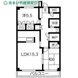 愛知県岡崎市明大寺町字大圦【マンション】の間取り