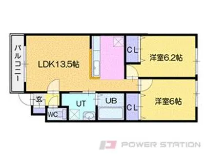 ヴィクトリアⅩ【2階】の間取り
